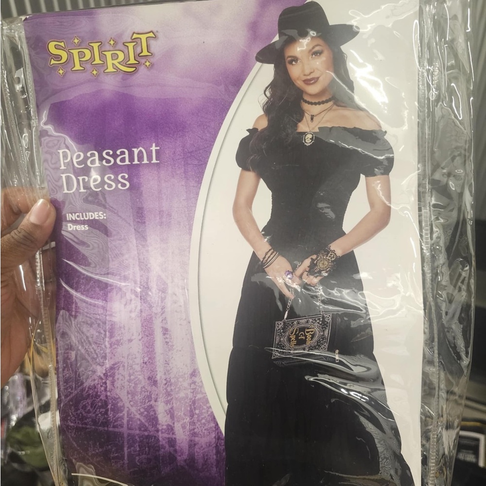 Long Black Peasant Dress Medium Witchcraft Mystical